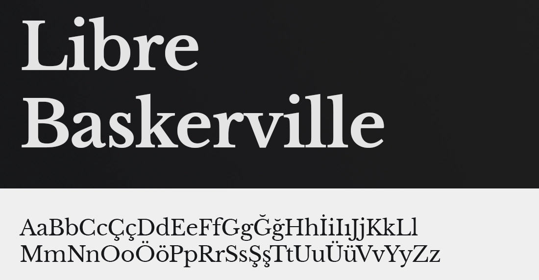 Web sitesinde Libre Baskerville kullanımı