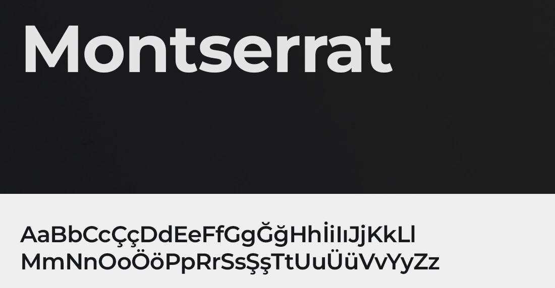 Web sitesinde Montserrat kullanımı